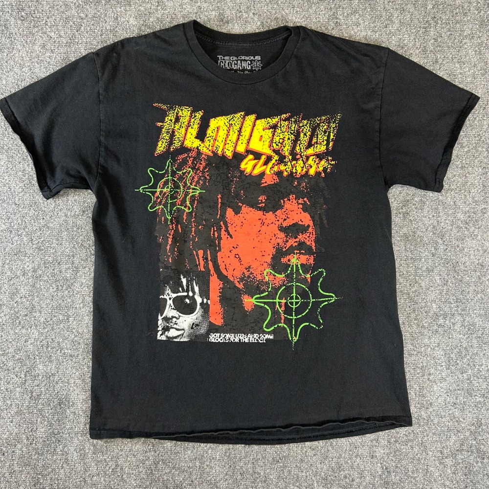 Glo Gang Almighty Glory Chief Keef Graphic T-Shirt Black Mens Large